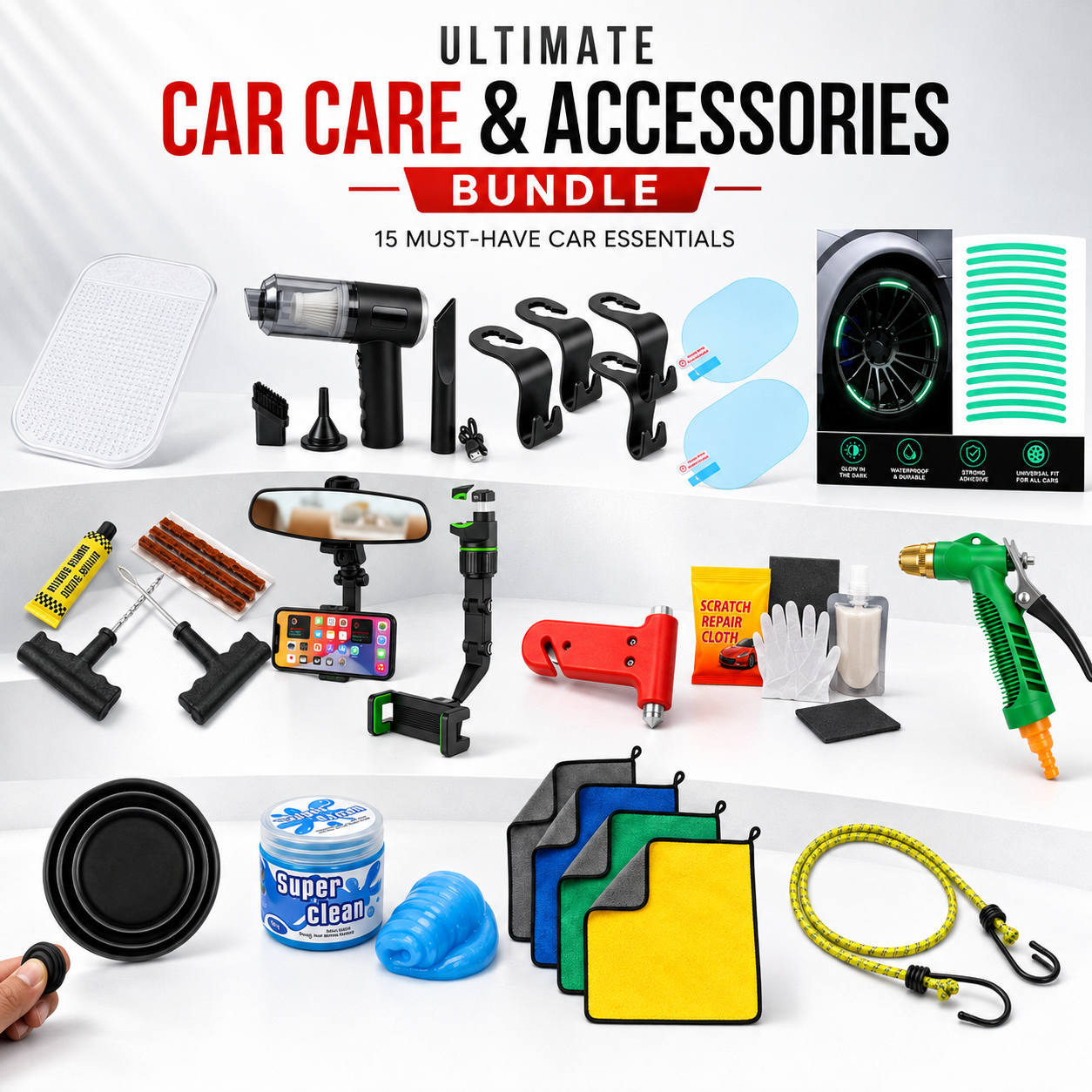Bundle Offers™ Ultimate Car Essentials Kit – 14 Must-Have Car Accessories Every Car Owner Needs