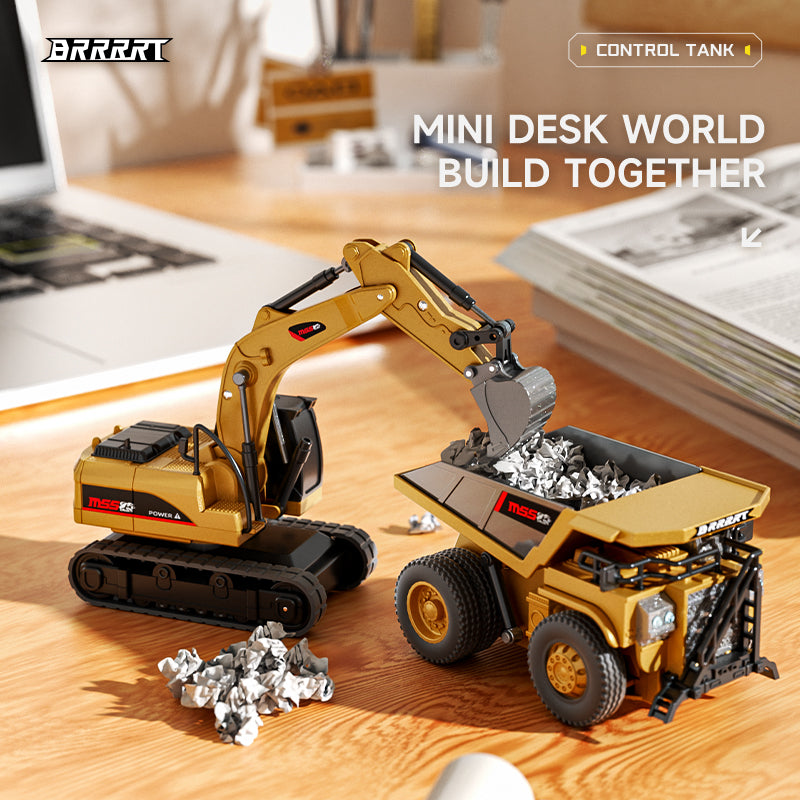 BO 1:64 RC Construction Vehicle Set Excavator Forklift and Dump Truck