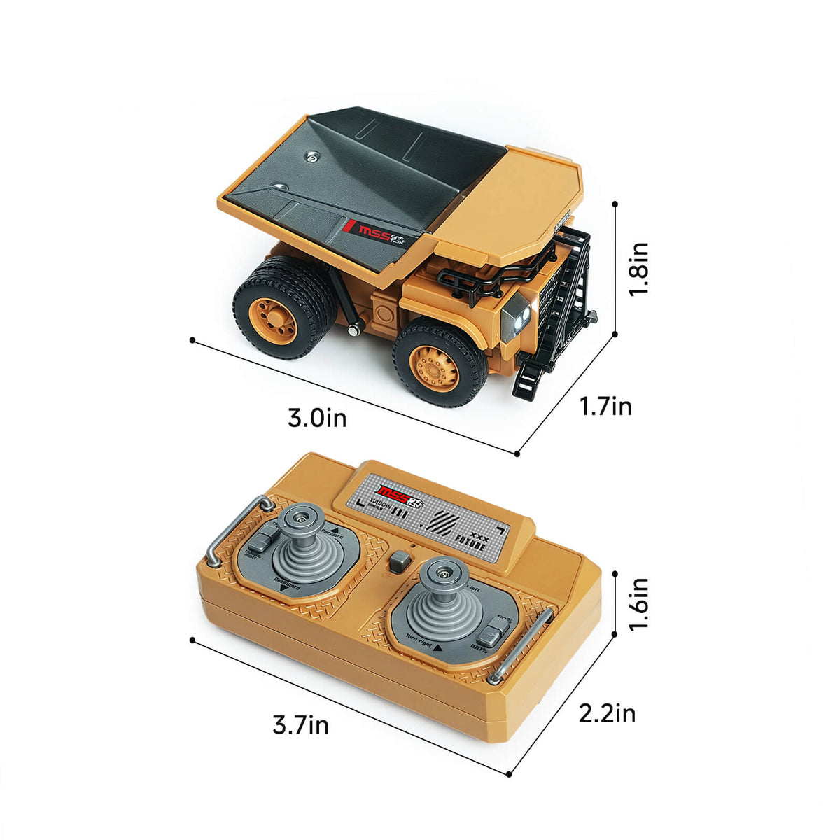 BO 1:64 Mini RC Dump Truck detailed product view