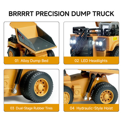 BO 1:64 Mini RC Dump Truck LED headlights detail