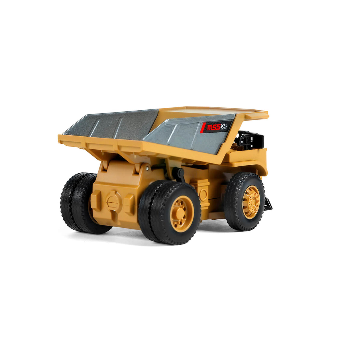 BO 1:64 Mini RC Dump Truck rear axle and tires detail