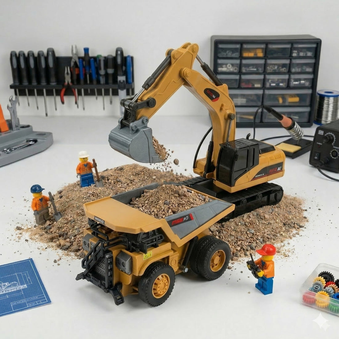 BO 1:64 Remote Control Mini Excavator