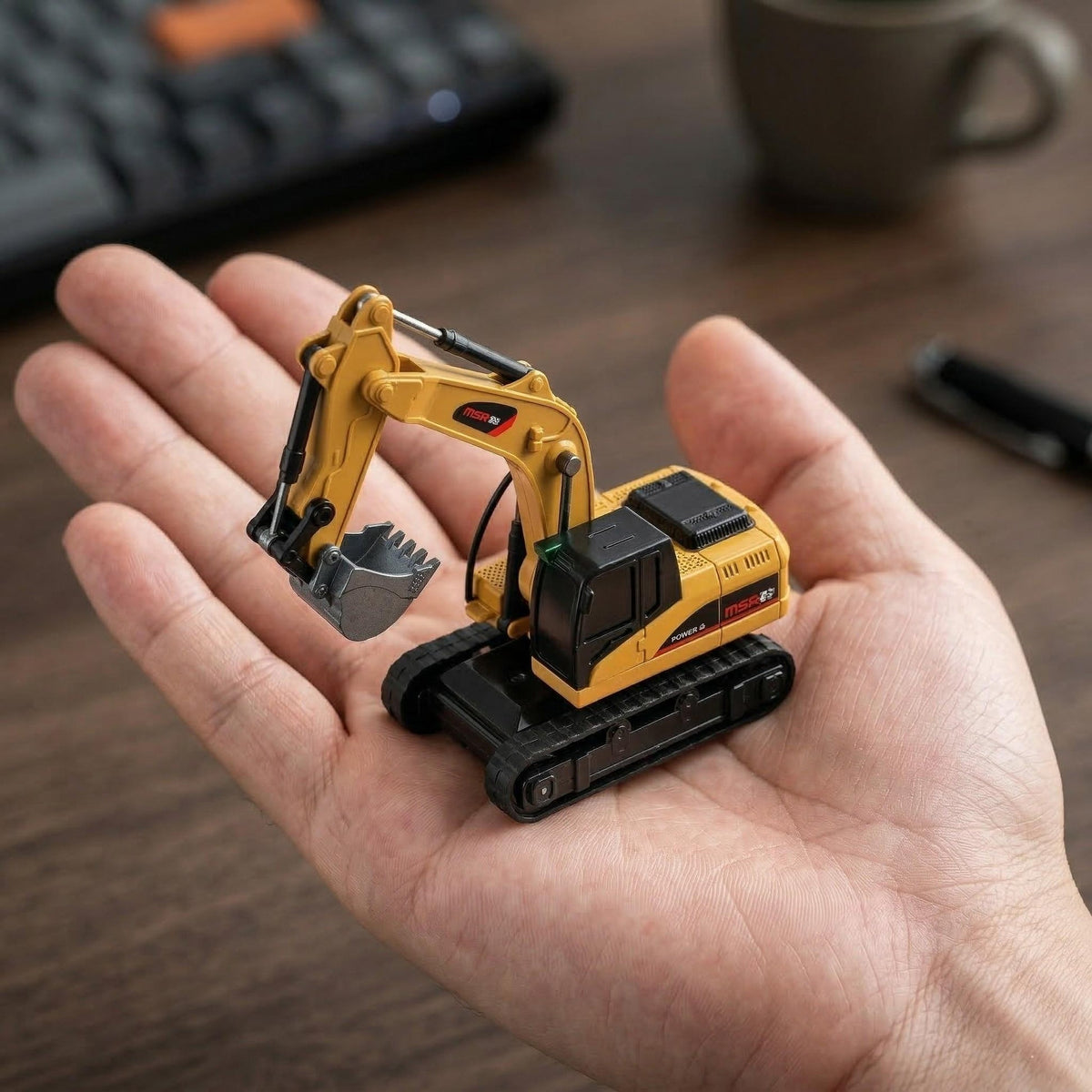BO 1:64 Remote Control Mini Excavator palm-size view